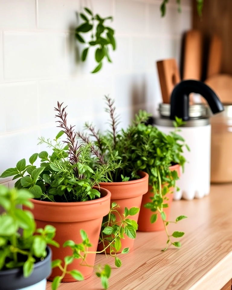 refreshing mini herb garden - 20 Summer Kitchen Ideas