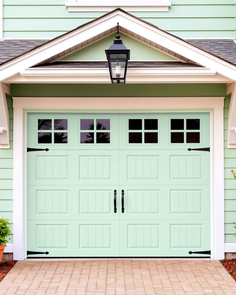 refreshing mint green garage door - 20 Green Garage Door Ideas