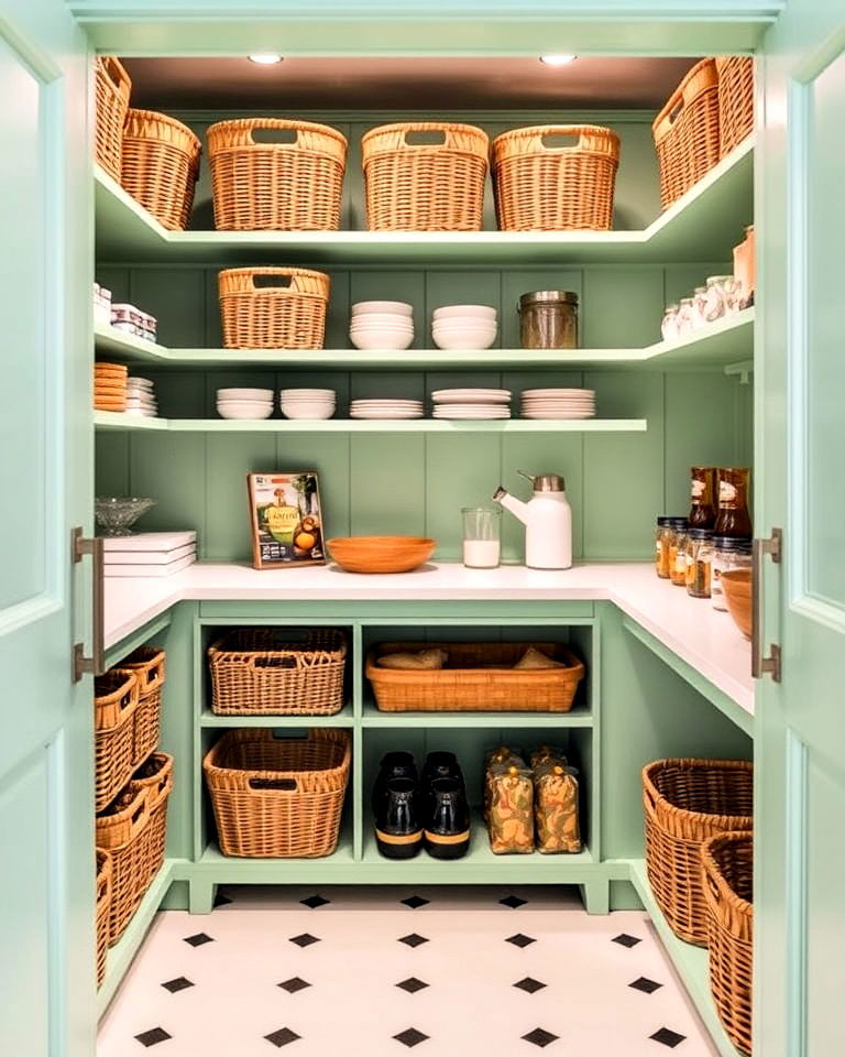 refreshing mint green pantry - 30 Mint Green Kitchen Ideas