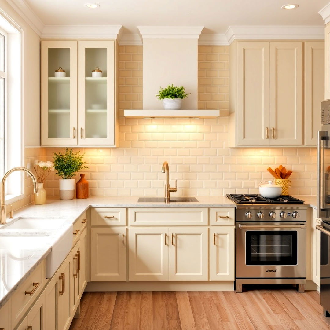 refreshing pale yellow backsplash - 15 Pale Yellow Kitchen Ideas