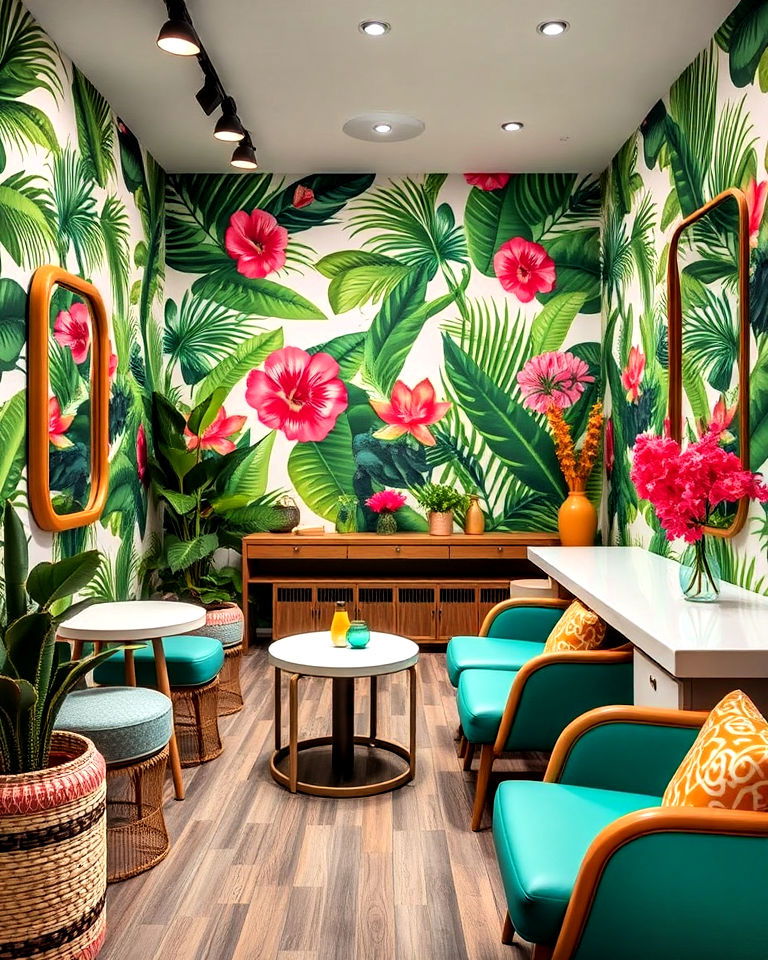 refreshing vibe tropical paradise theme - 30 Nail Salon Interior Design Ideas