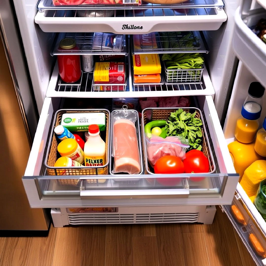 refrigerator organization with baskets - 20 Refrigerator Organization Ideas
