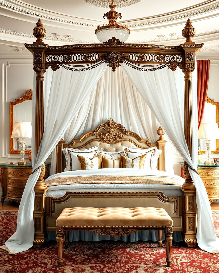 regal vibe elegant canopy bed - 20 Royal Bedroom Ideas