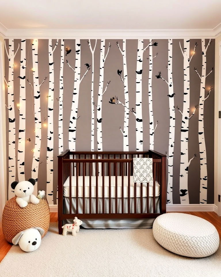 removable birch tree vinyl decals - 25 Woodland Nursery Ideas