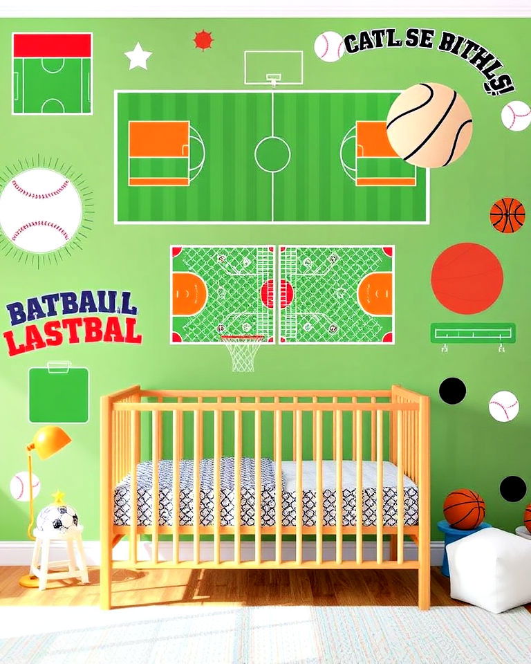 removable sports field wall decals - 20 Sports Nursery Ideas