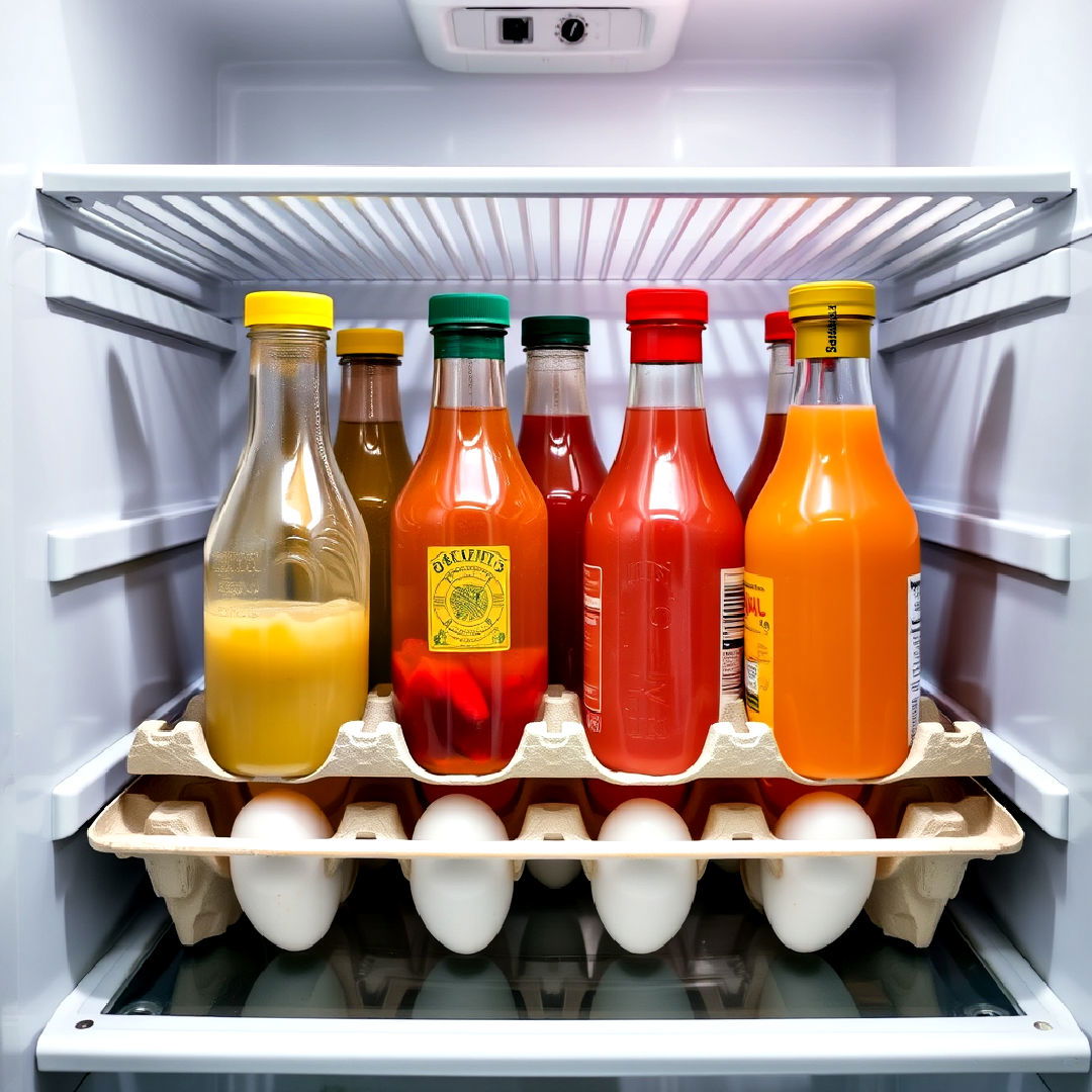 repurpose empty egg carton refrigerator organization - 20 Refrigerator Organization Ideas