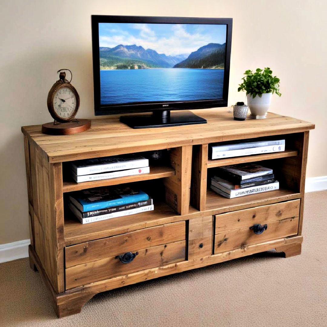 repurpose old dresser as tv stand - 15 Indie Room Ideas