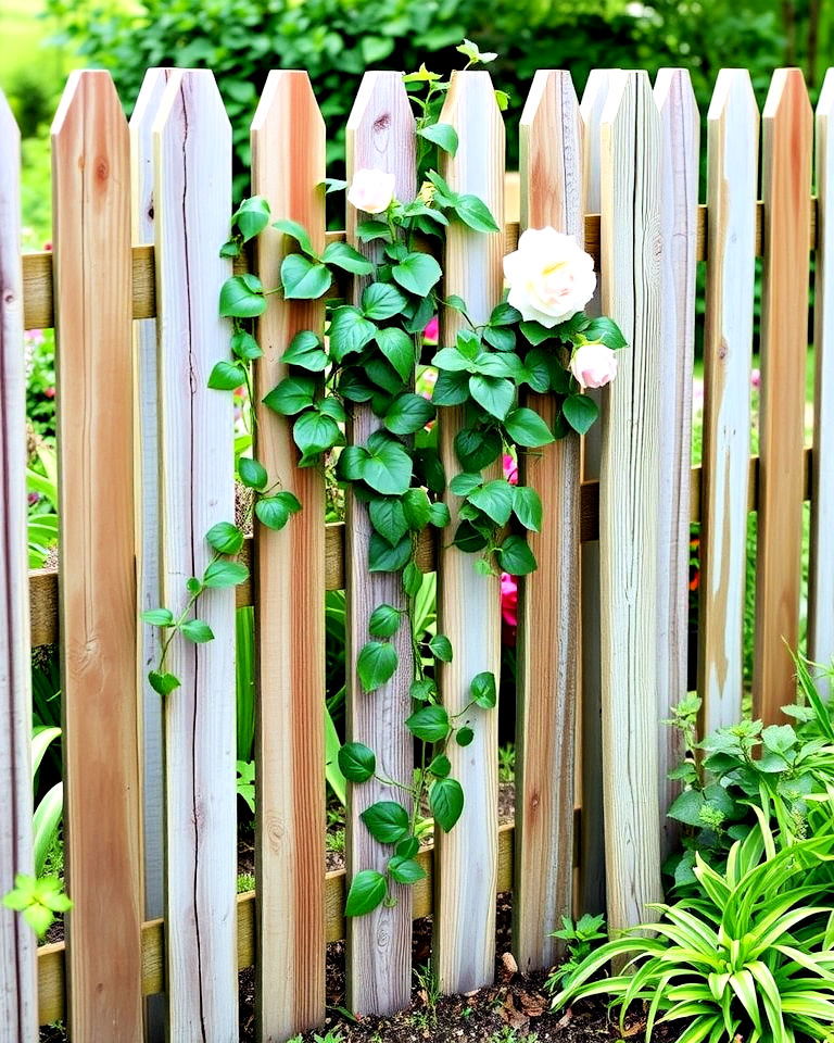 repurposed barnwood fencing for garden - 20 Farmhouse Garden Ideas