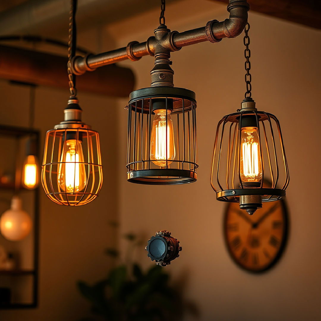 repurposed industrial lighting ideas - 25 Steampunk Interior Design Ideas