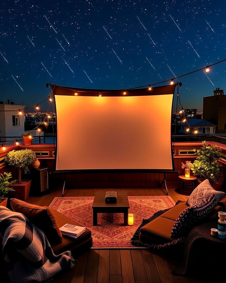 residential rooftop with movie theater - 30 Residential Rooftop Design Ideas