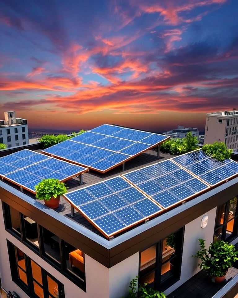 residential rooftop with solar energy system - 30 Residential Rooftop Design Ideas