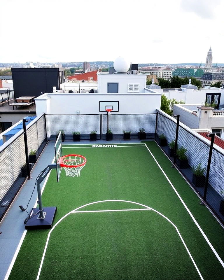 residential rooftop with sports court - 30 Residential Rooftop Design Ideas
