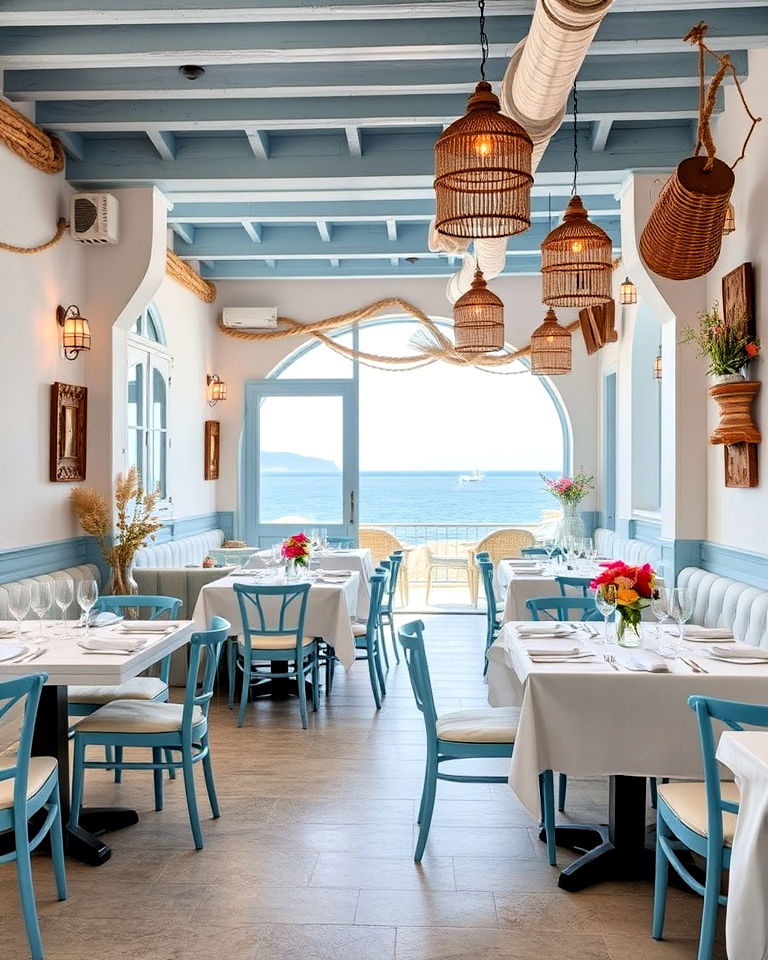 restaurant with coastal italian aesthetic - 20 Italian Restaurant Decor Ideas