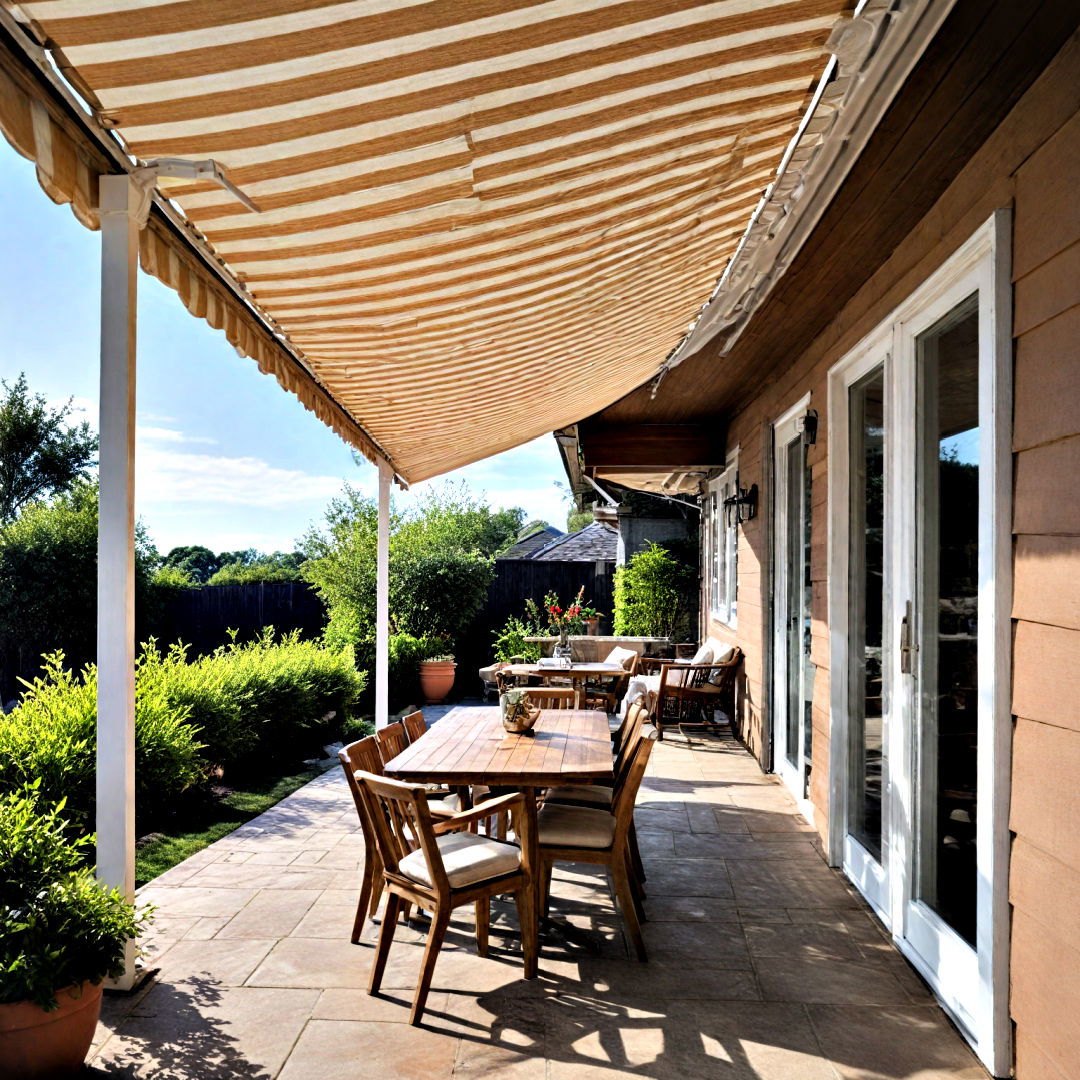 retractable awning for covered outdoor kitchen - 25 Covered Outdoor Kitchen Ideas