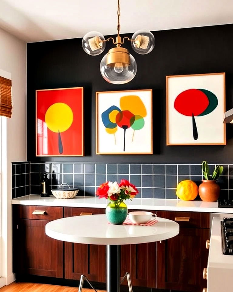 retro inspired art for kitchen - 40 Mid-century Modern Kitchen Ideas