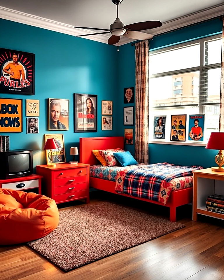 retro inspired teenage boy bedroom - 40 Teenage Boy Bedroom Ideas