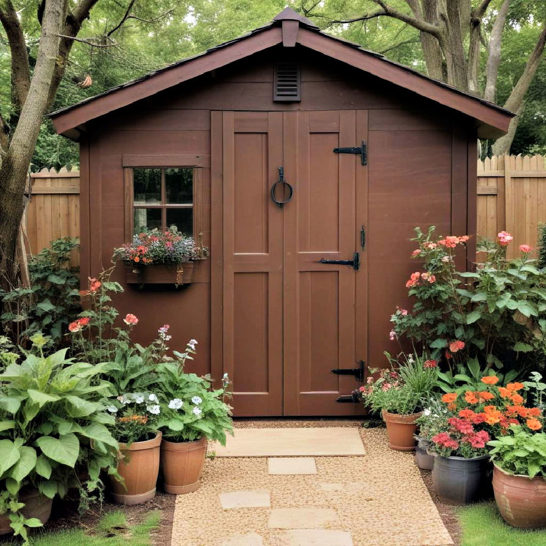 rich brown shed color - 20 Shed Color Ideas