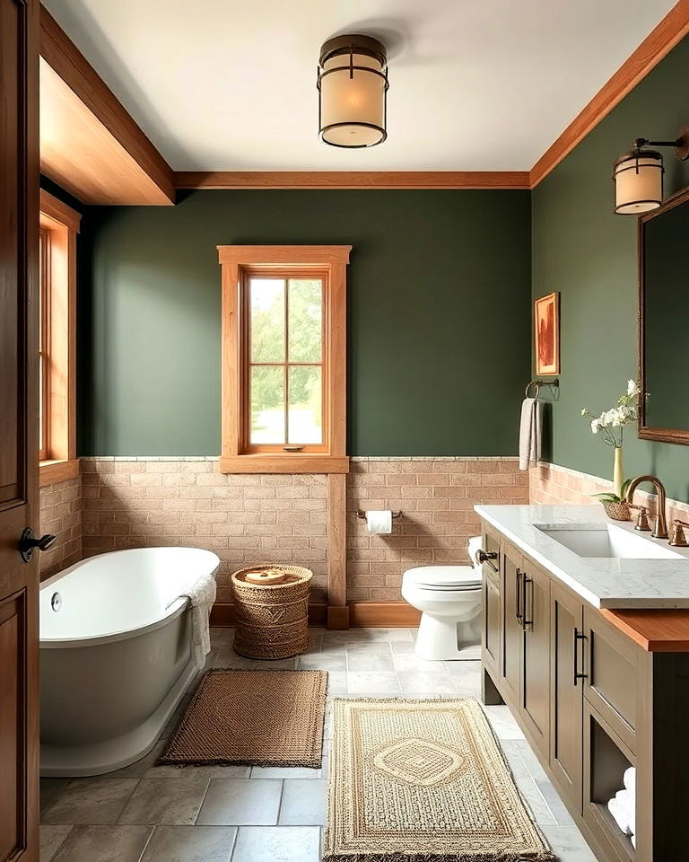 rich earthy tones for craftsman bathroom - 30 Craftsman Bathroom Ideas