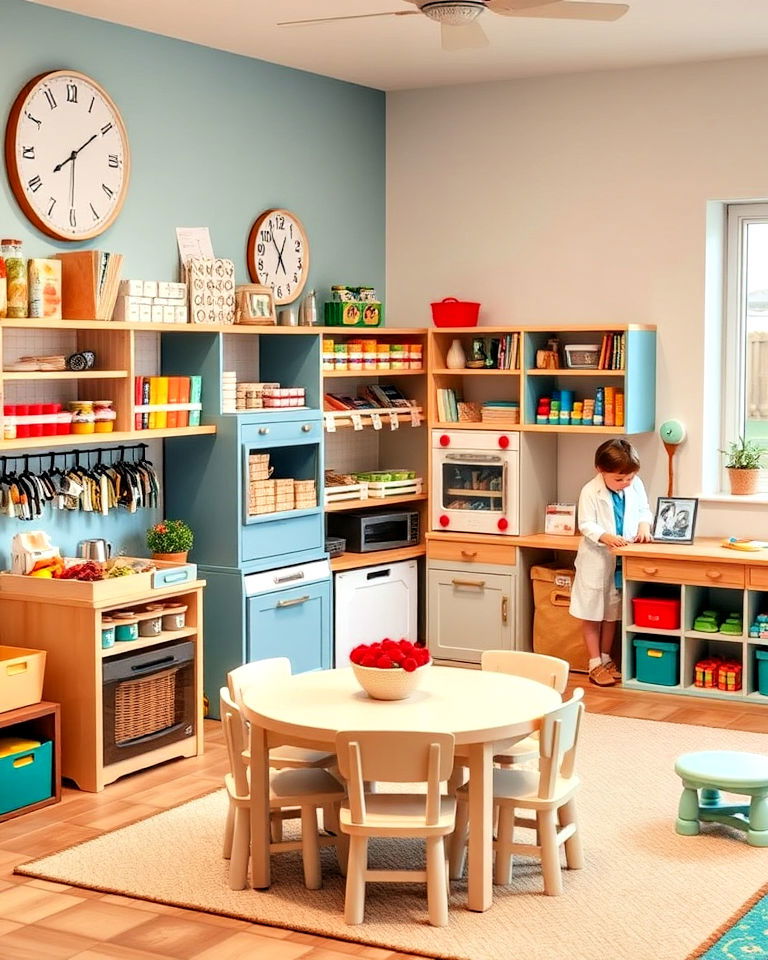 role playing stations to develop social skills - 40 Playroom Ideas