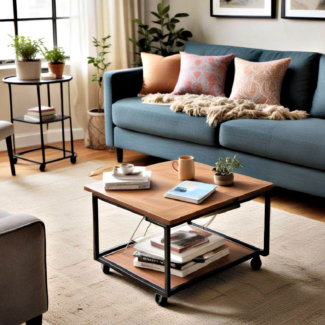 rolling carts for small living room - 40 Small Living Room Ideas