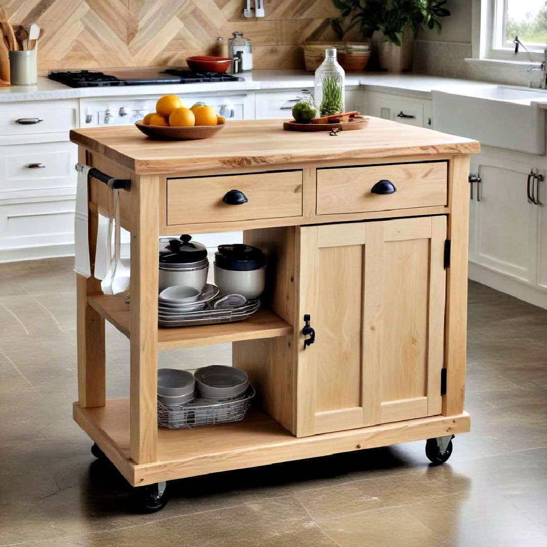 rolling kitchen island - 40 Kitchen Island Ideas