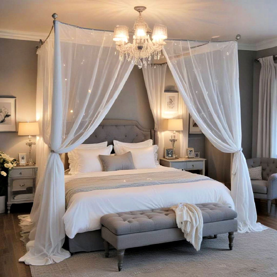 romantic bedroom retreat - 40 Grey and White Bedroom Ideas