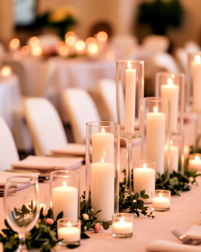 romantic candle centerpiece ideas - 30 Wedding Table Decoration Ideas