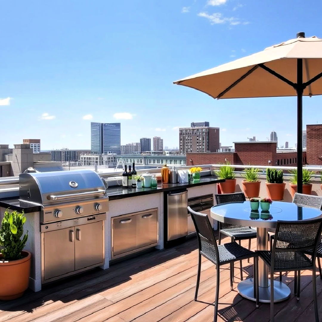 rooftop deck with bbq station - 40 Rooftop Deck Ideas