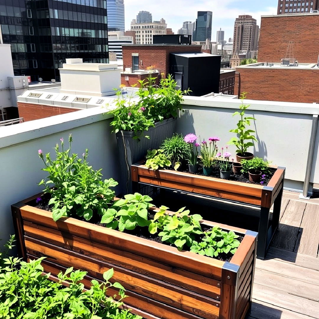 rooftop deck with elevated garden beds - 40 Rooftop Deck Ideas