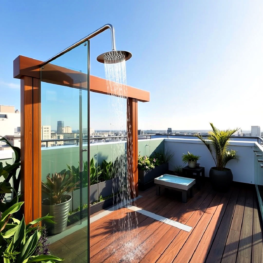 rooftop deck with outdoor shower - 40 Rooftop Deck Ideas