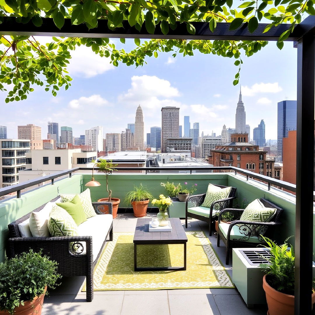 rooftop retreat with sage green accents - 40 Sage Green Paint Color Ideas