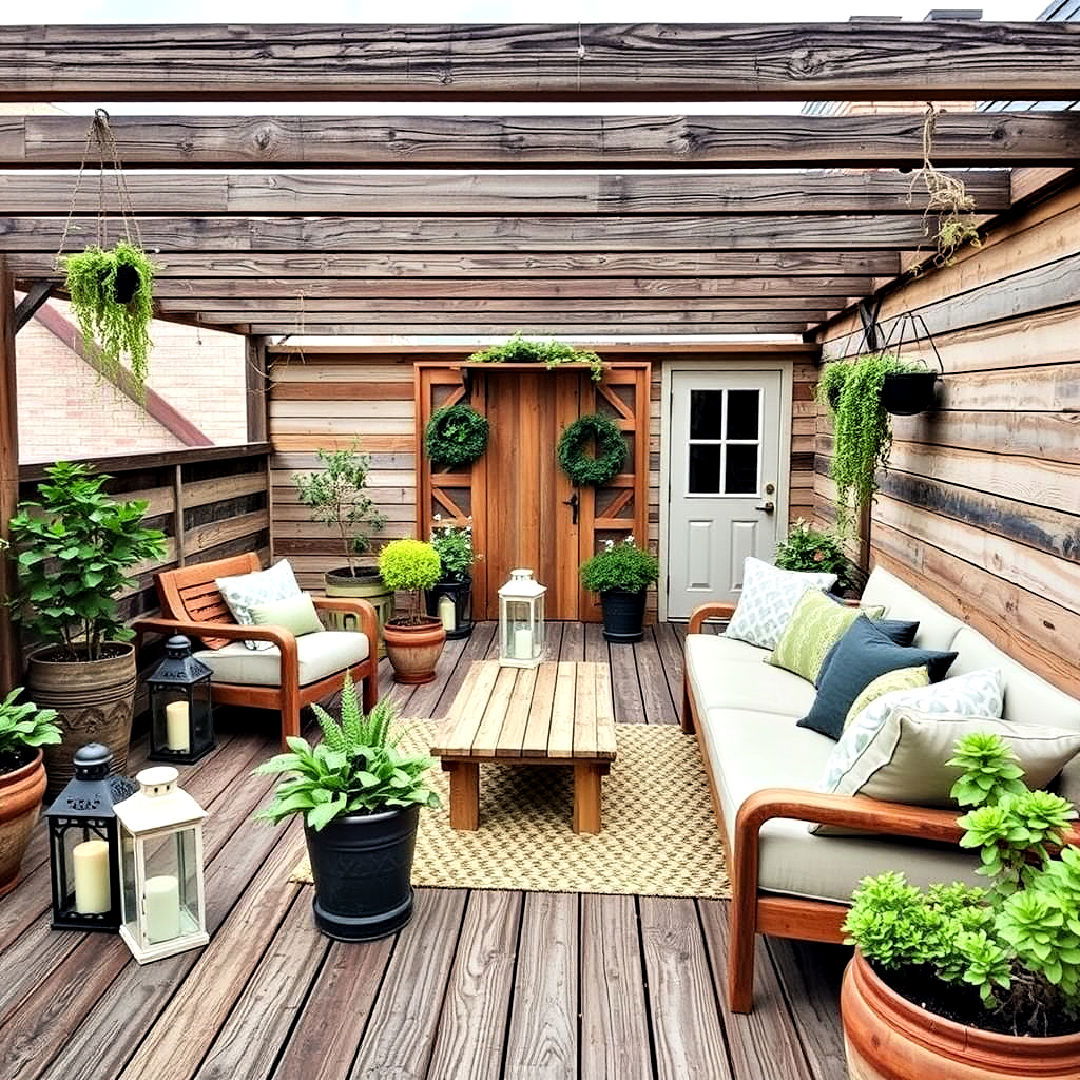 rooftop rustic wooden deck - 40 Rooftop Deck Ideas