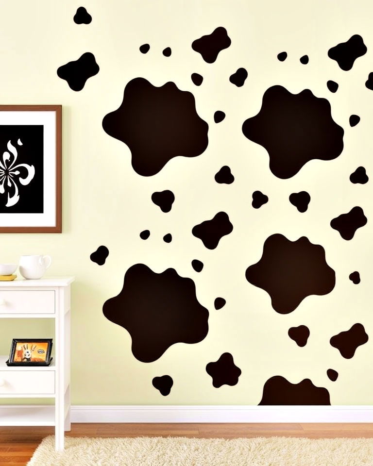room decor with cow print wall decals - 15 Cow Print Room Decor Ideas