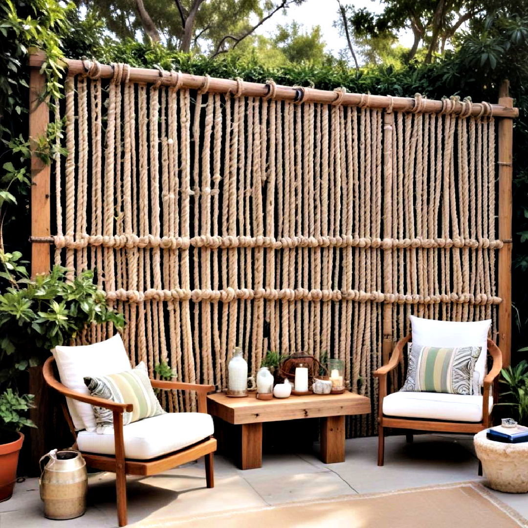 rope wall for outdoor privacy screen - 30 Outdoor Privacy Screen Ideas
