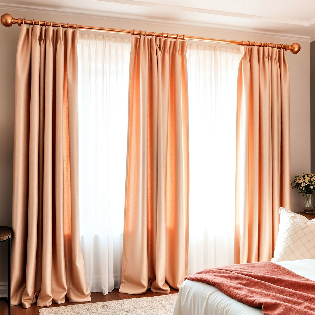rose gold curtain rod for bedroom - 15 Rose Gold Bedroom Ideas