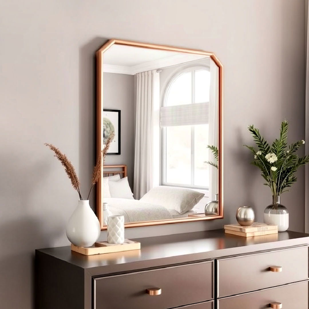 rose gold framed mirror for bedroom - 15 Rose Gold Bedroom Ideas