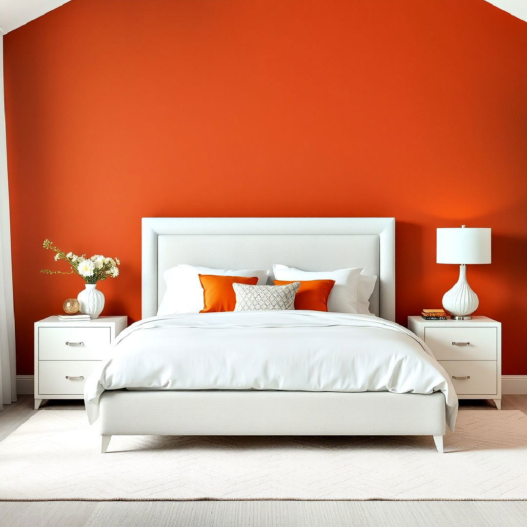 rust and white contrast for bedroom - 15 Rust Bedroom Ideas