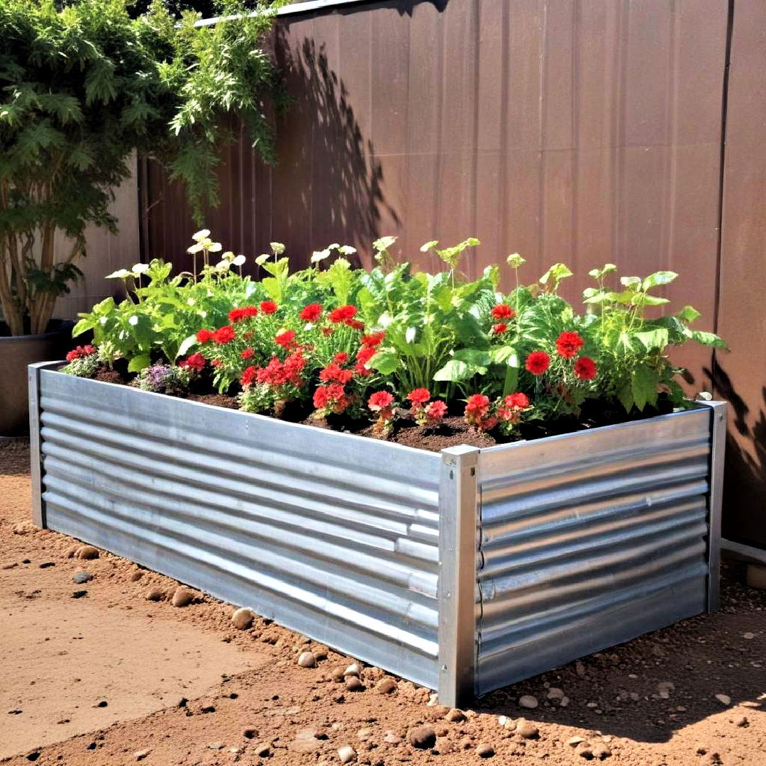 rust proof corrugated metal - 25 Inexpensive Raised Garden Bed Ideas