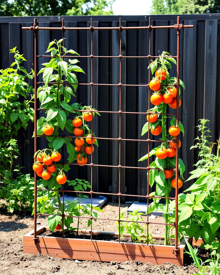 rust resistant rebar trellis - 30 Tomato Trellis Ideas