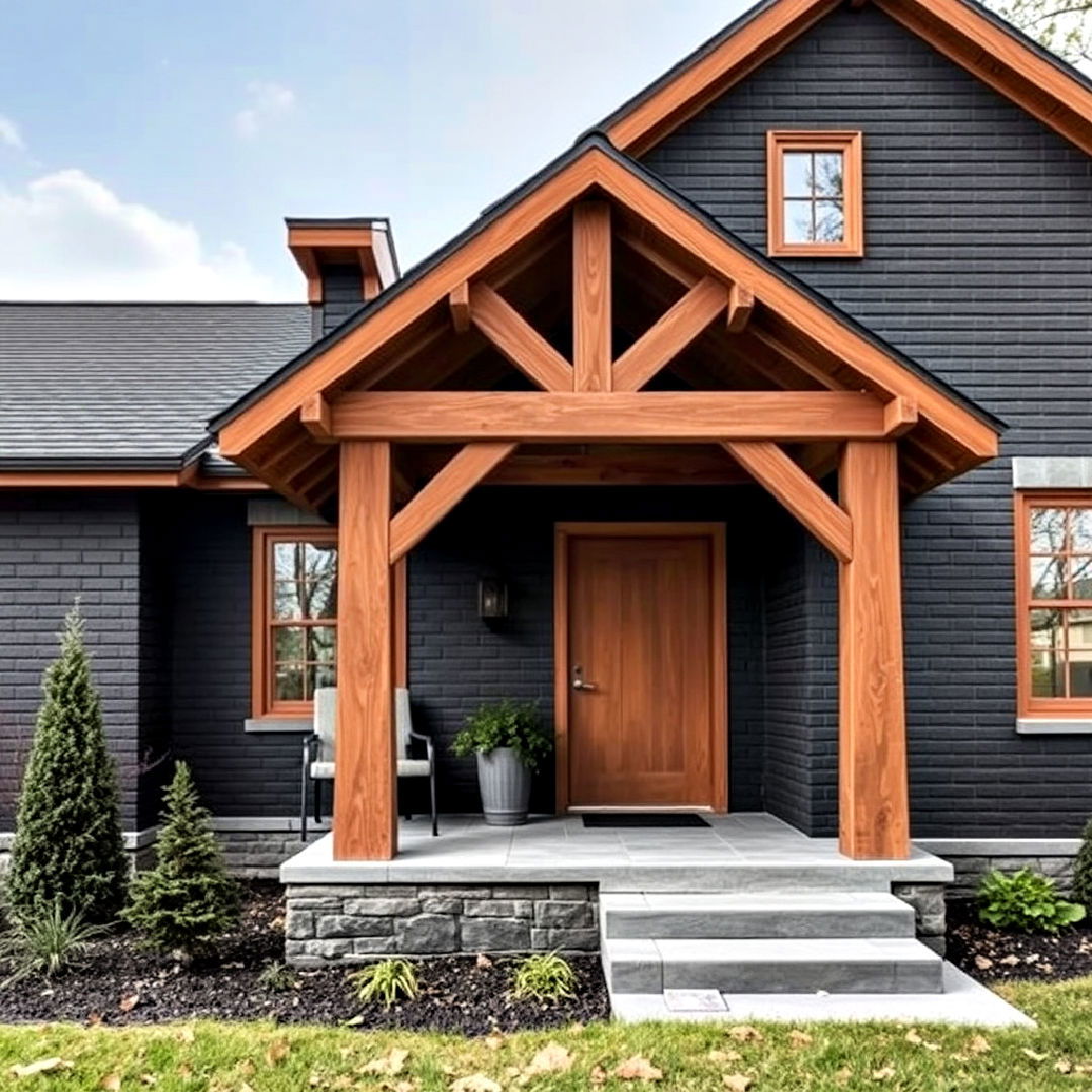 rustic and modern blend for dynamic look - 40 Black Brick House Exteriors