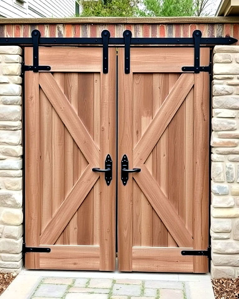 rustic barn style sliding gate - 30 Sliding Gate Design Ideas