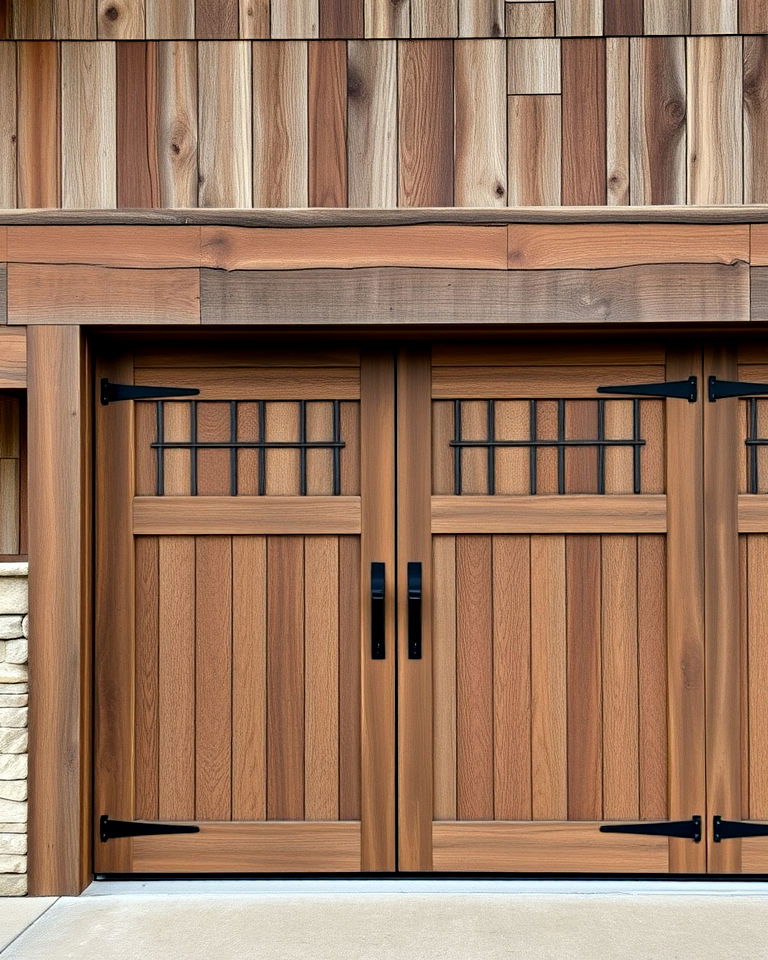 rustic barnwood trim - 20 Exterior Garage Door Trim Ideas