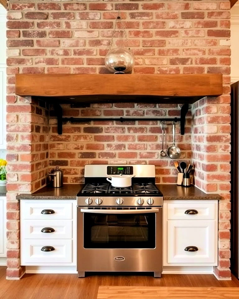 rustic brick stove alcove for kitchen - 20 Kitchen Stove Alcove Ideas