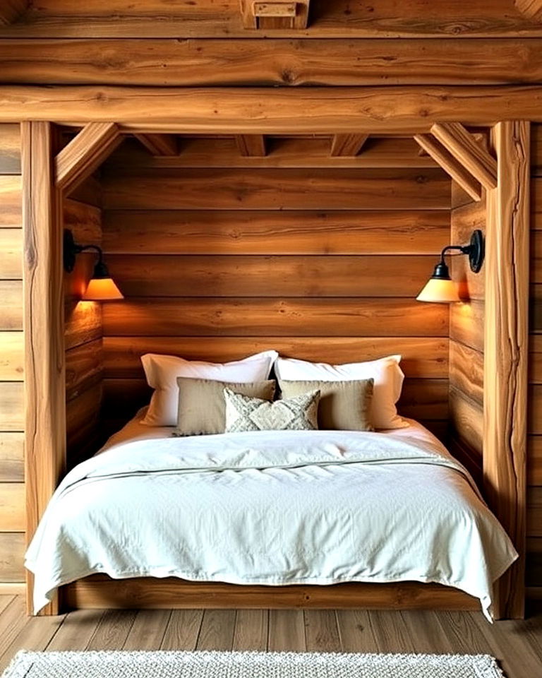 rustic cabin bed nook design - 15 Bed Nook Ideas