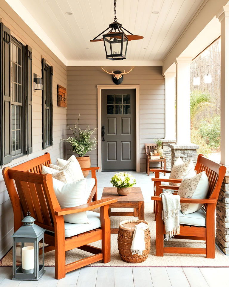 rustic chic covered porch - 40 Covered Porch Ideas