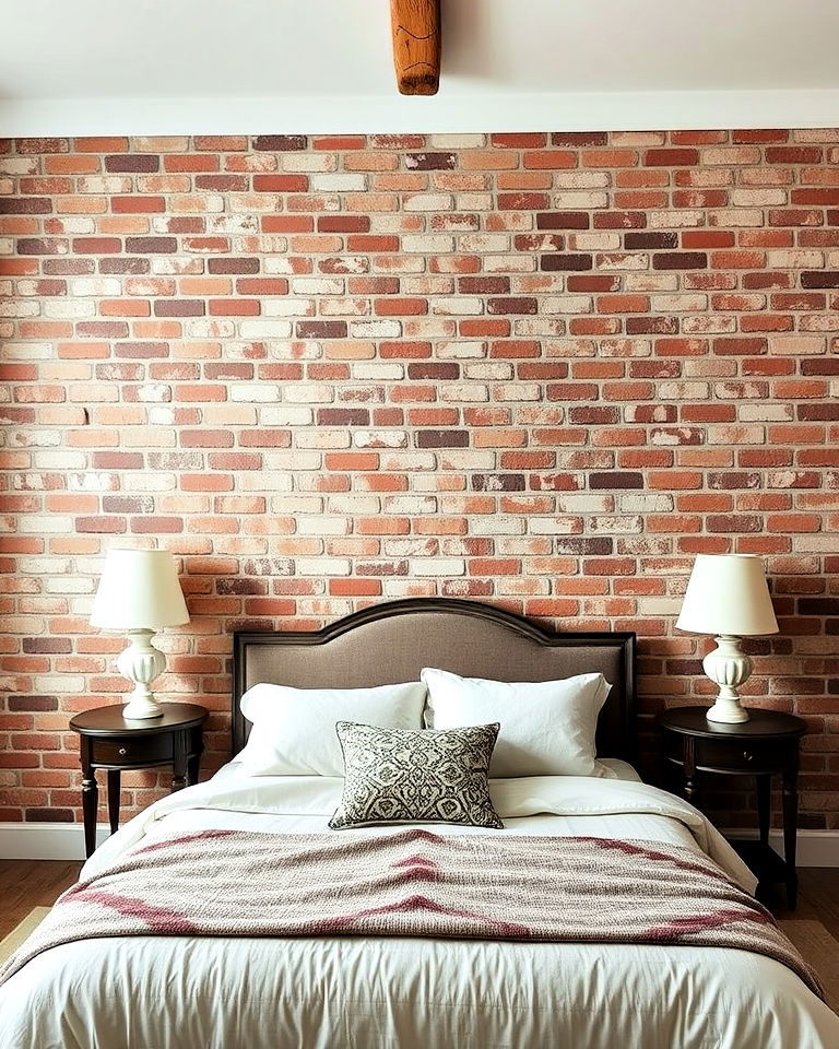rustic distressed brick accent wall - 20 Brick Accent Wall Ideas