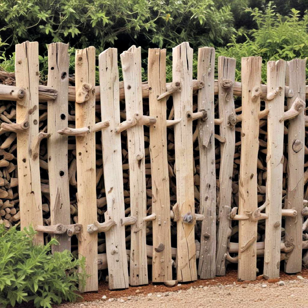 rustic driftwood garden fencing - 40 Garden Fence Ideas