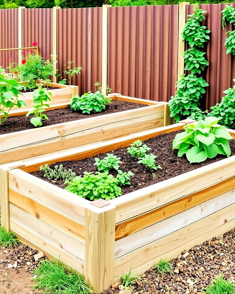rustic edging for raised garden beds - 20 Farmhouse Garden Ideas