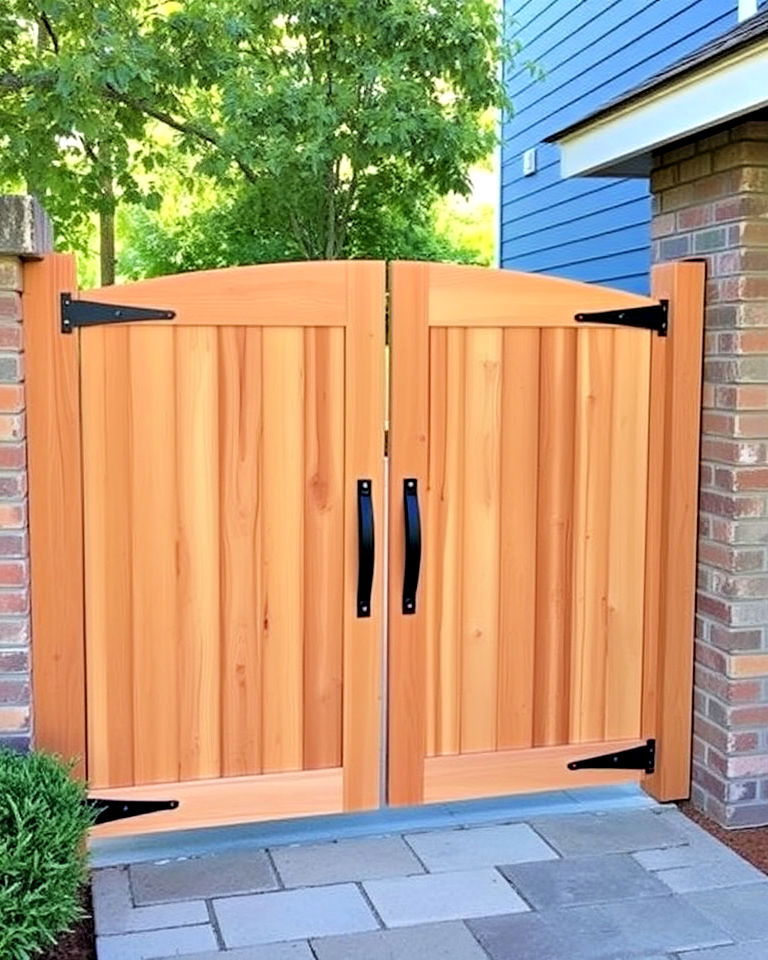 rustic elegance with wooden gate - 20 Front Door Gate Ideas