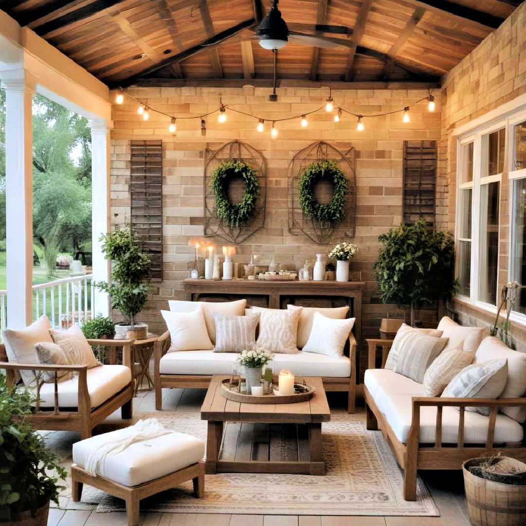 rustic farmhouse chic decor - 25 Enclosed Patio Ideas
